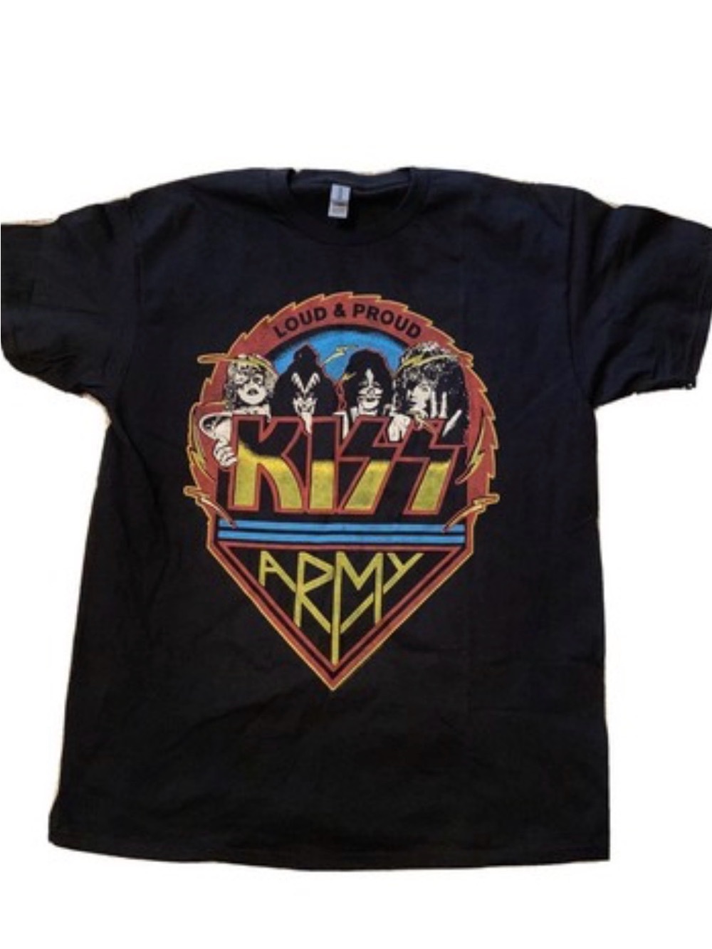 Kiss Army Black 'Loud & Proud' Multicolor Graphic Tee